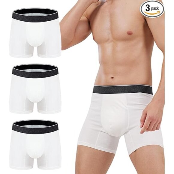 Incontinence Underwear Fly Front Opening Absorbent Leak Proof Boxer Brief 3 Pack - Picture 1 of 6